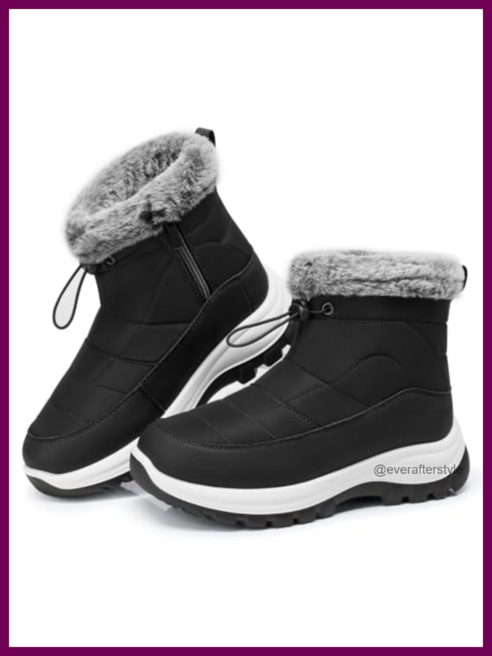 Waterproof Fur Lined Warm Ankle Snow Boots Non Slip Winter